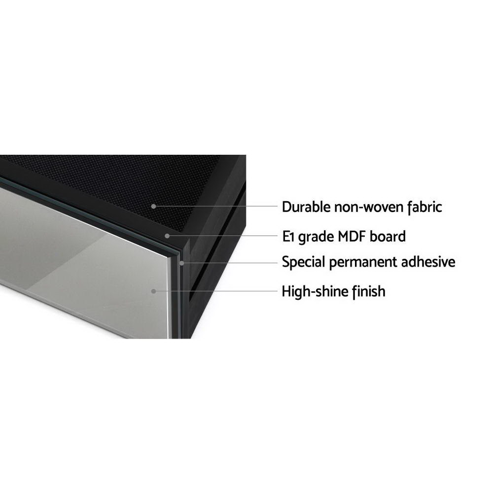 Artiss Bedside Table 3 Drawers Mirrored - PRESIA Grey - Image 6