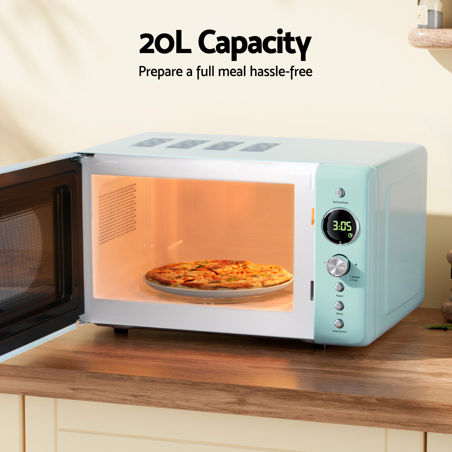 Devanti 20L Microwave Oven 700W Green - Image 6