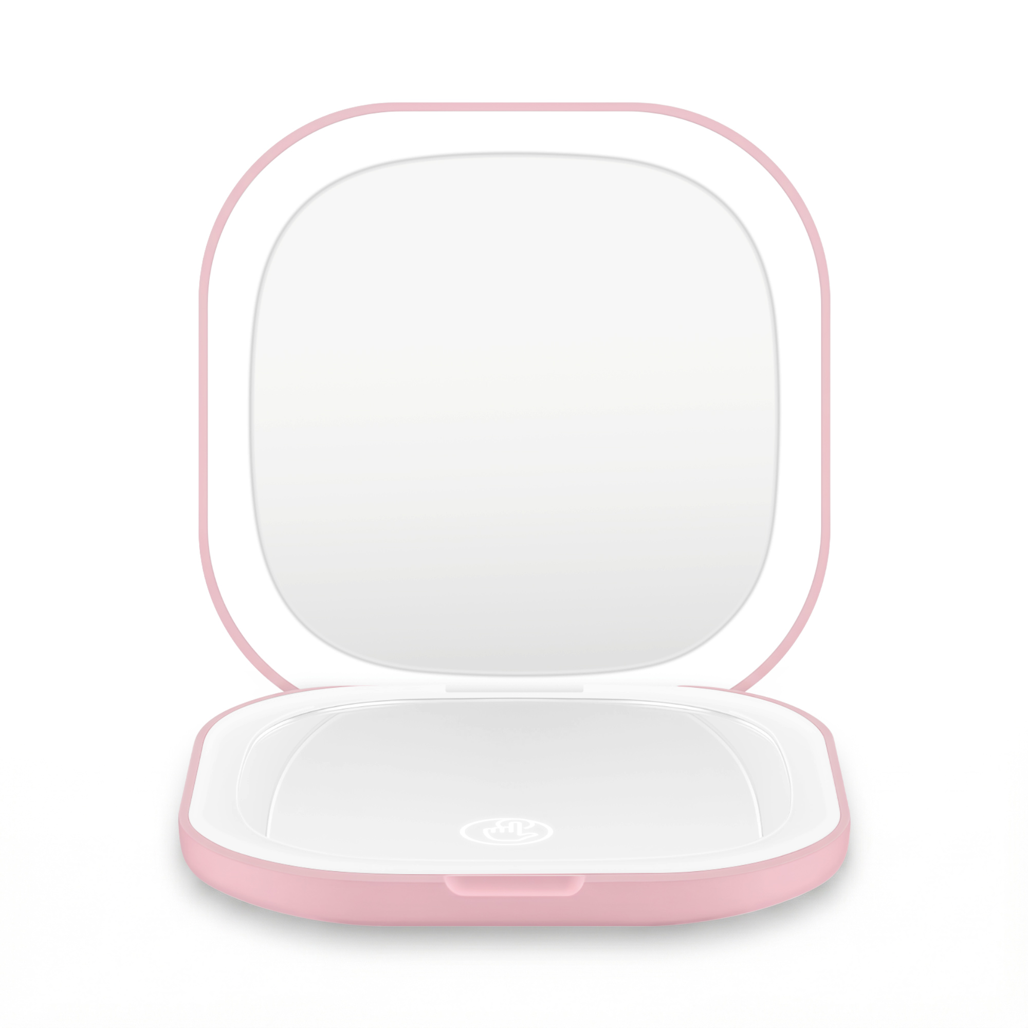 Embellir LED Compact Mirror Lighted Travel Makeup Mirror Pocket-Sized 1x 10x Magnification Square Pink - Image 3