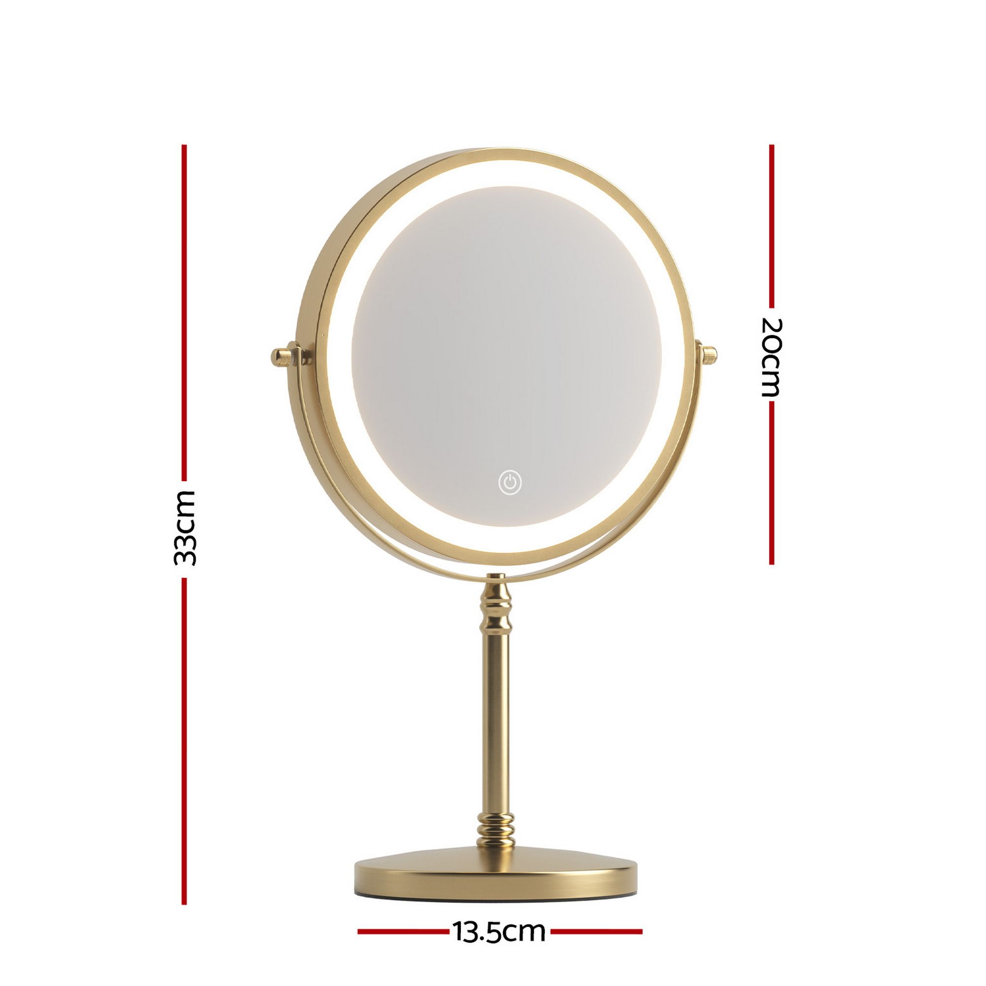 Embellir Lighted Makeup Mirror Rotation 10X Magnifying Double Sided Tabletop Gold - Image 2