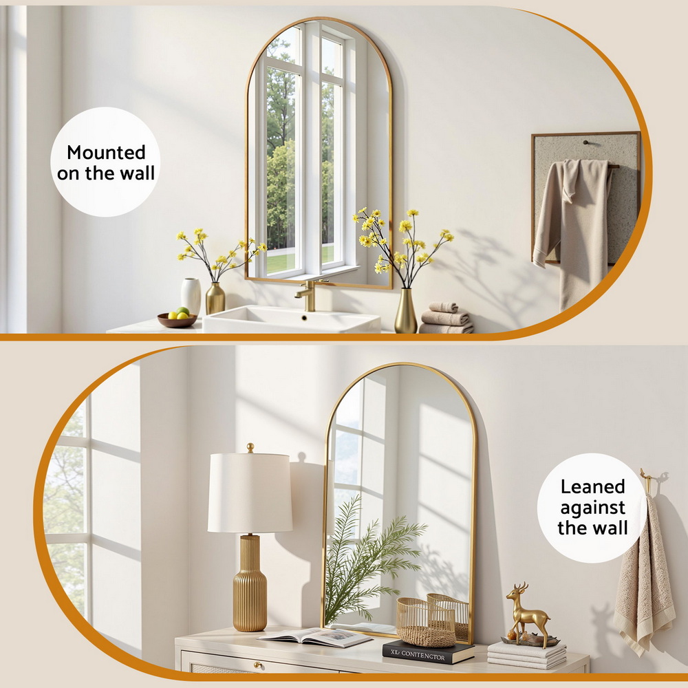 Embellir 86x50cm Arched Wall Mirror Vanity Makeup Home Decor - Image 6