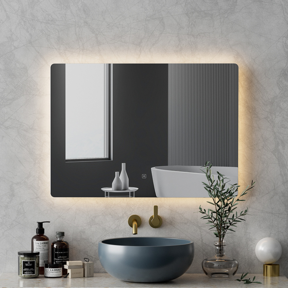 Embellir Wall Mirror 70X50cm with LED Light Bathroom Home Decor Round Rectangle - Image 7
