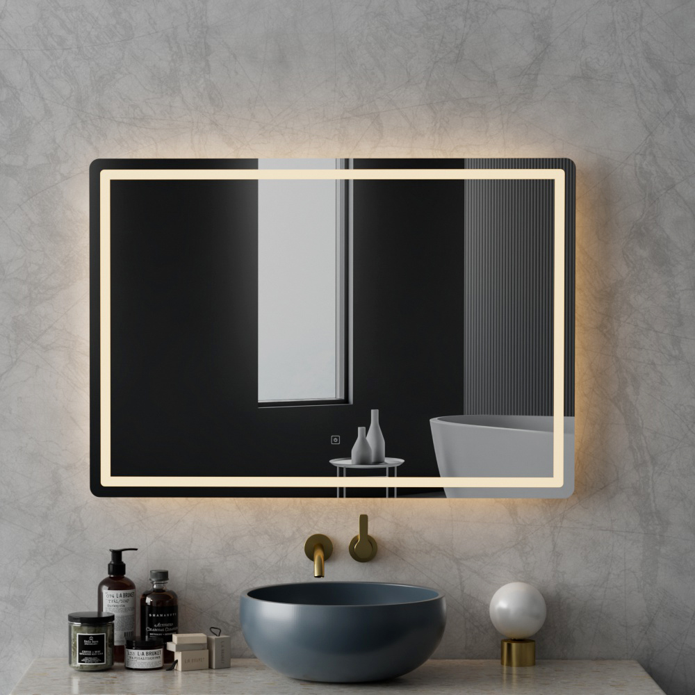 Embellir Wall Mirror 100X70CM with LED Light Bathroom Home Decor Round Rectangle - Image 7