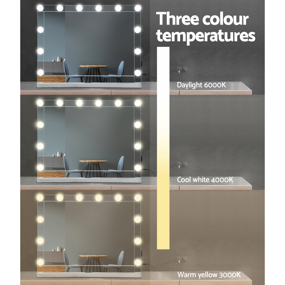 Embellir Makeup Mirror Hollywood with Light Frame Vanity Dimmable Wall 12 LED - Image 5