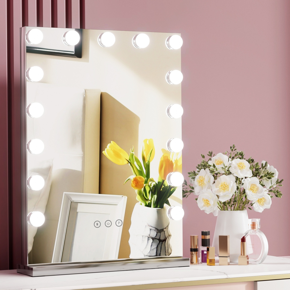 Embellir Makeup Mirror 43x61cm Hollywood Vanity with LED Light Tabletop Wall - Image 1