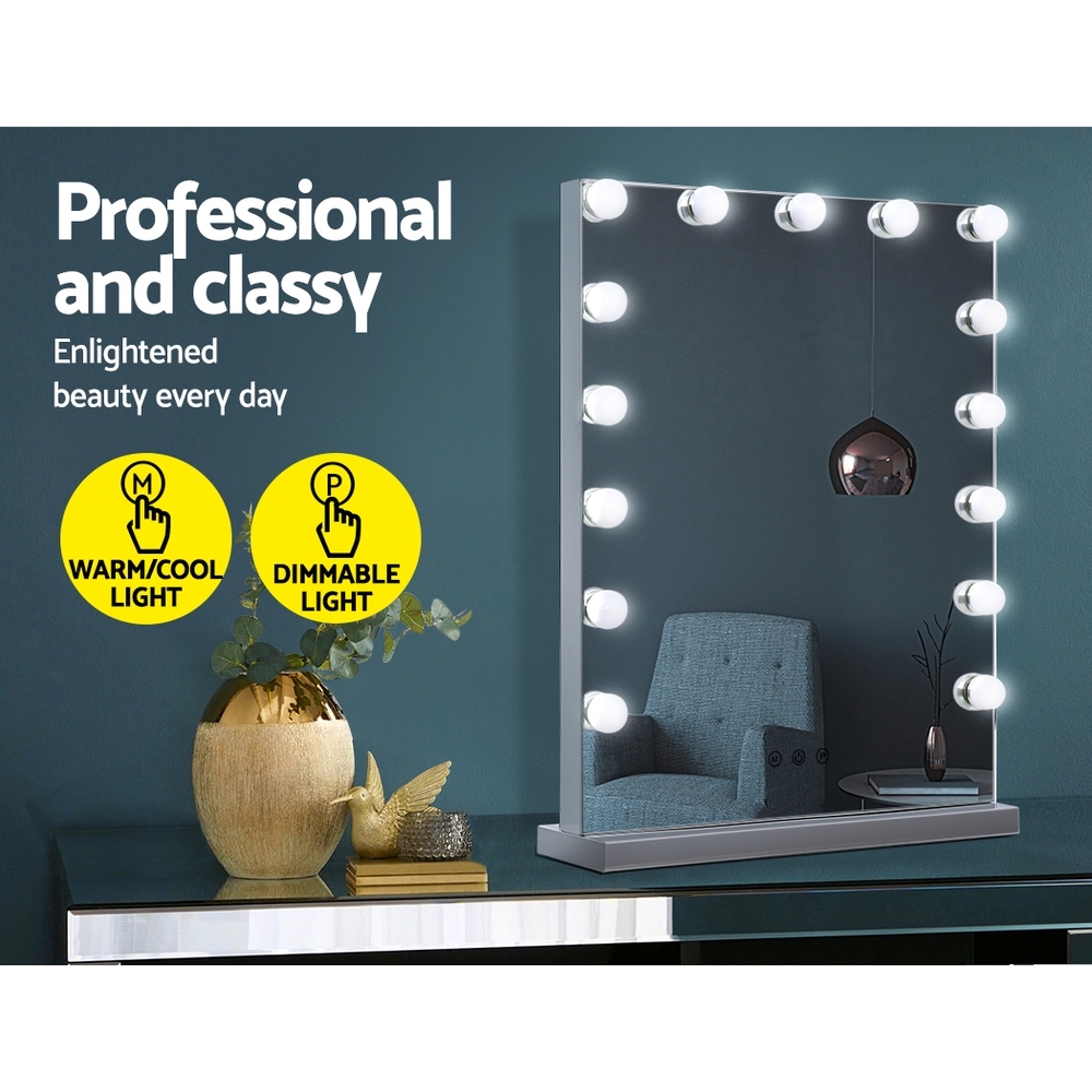 Embellir Makeup Mirror 43x61cm Hollywood Vanity with LED Light Tabletop Wall - Image 4