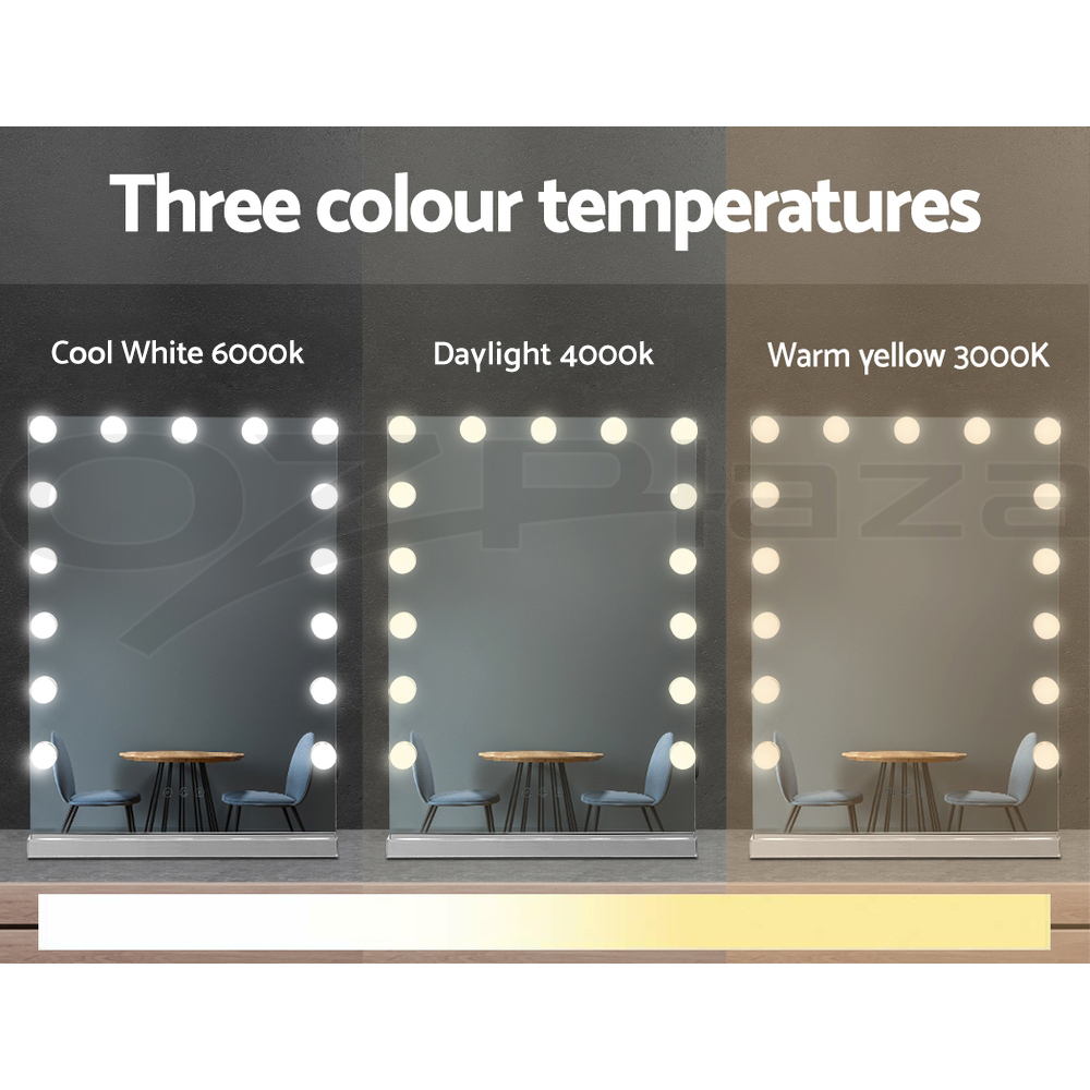Embellir Makeup Mirror 43x61cm Hollywood Vanity with LED Light Tabletop Wall - Image 5