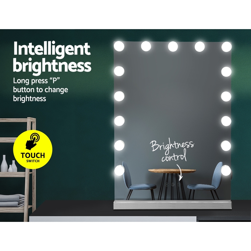 Embellir Makeup Mirror 43x61cm Hollywood Vanity with LED Light Tabletop Wall - Image 6