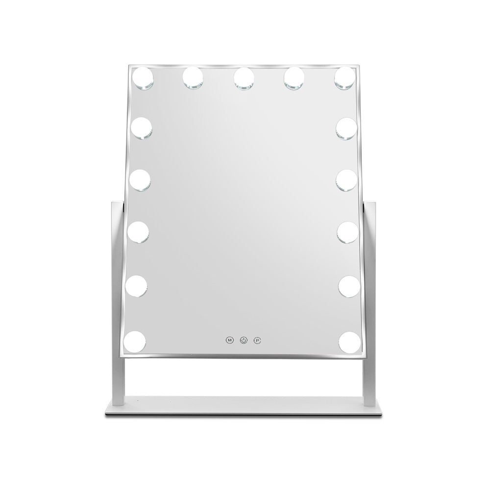 Embellir Makeup Mirror 40x50cm Hollywood Vanity with LED Light Rotation Tabletop - Image 3