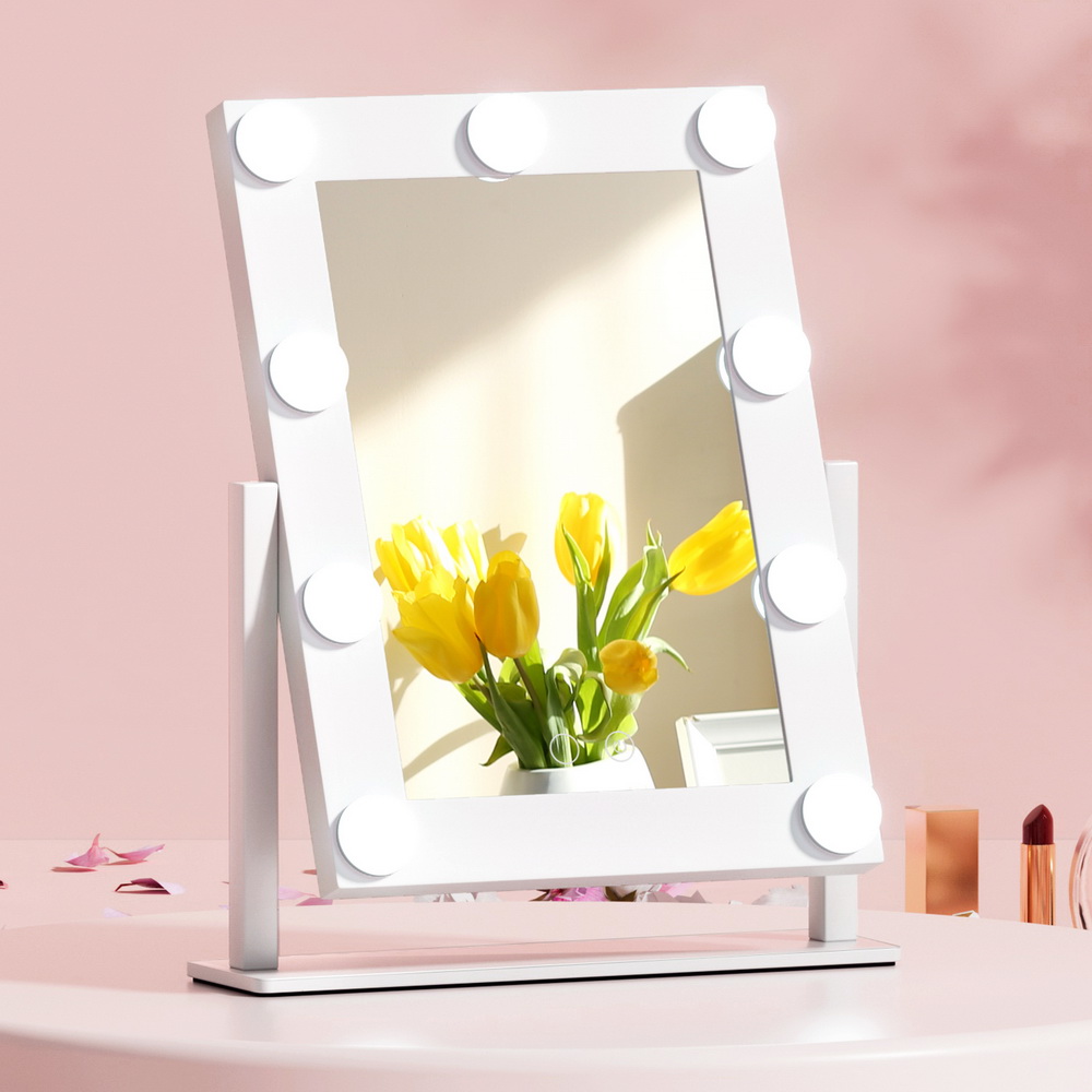 Embellir Makeup Mirror 30x38cm Hollywood Vanity with LED Light Rotation Tabletop - Image 1