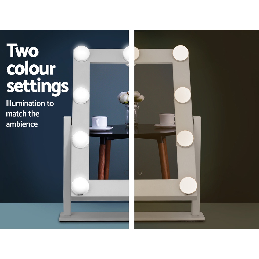 Embellir Makeup Mirror 30x38cm Hollywood Vanity with LED Light Rotation Tabletop - Image 5