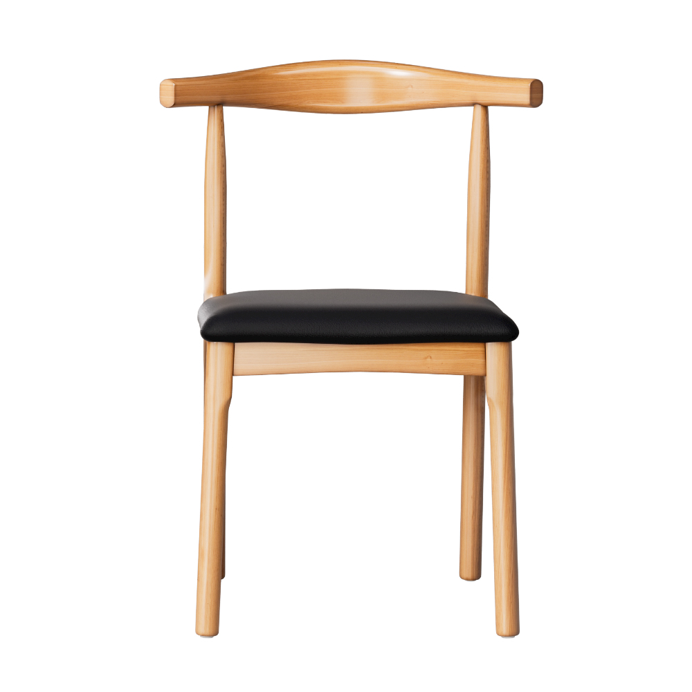 Artiss 2x Dining Chairs Rubber Wood Leather Seat Black - Image 3