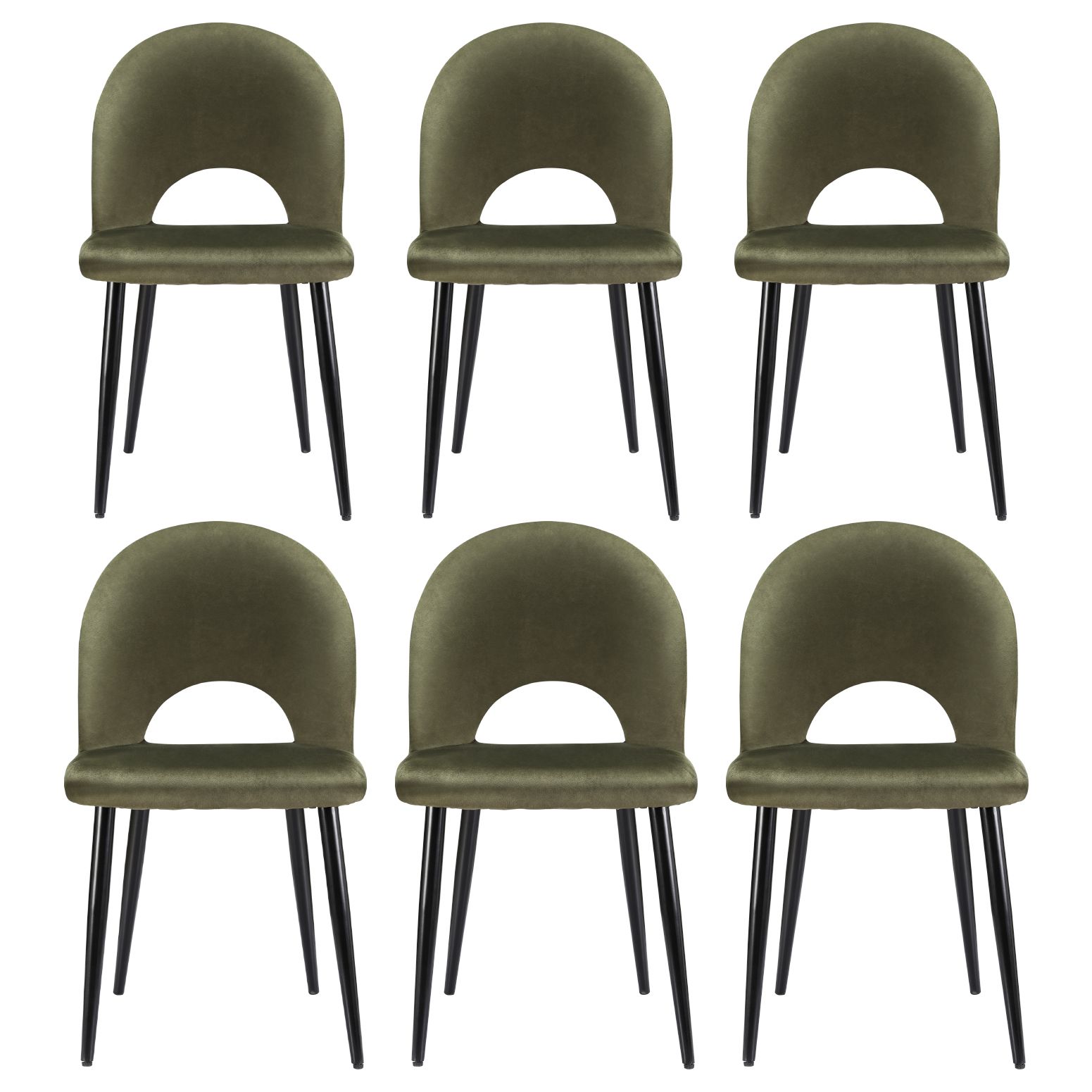 Artiss Dining Chairs Set of 6 Velvet Hollow Green - Image 3