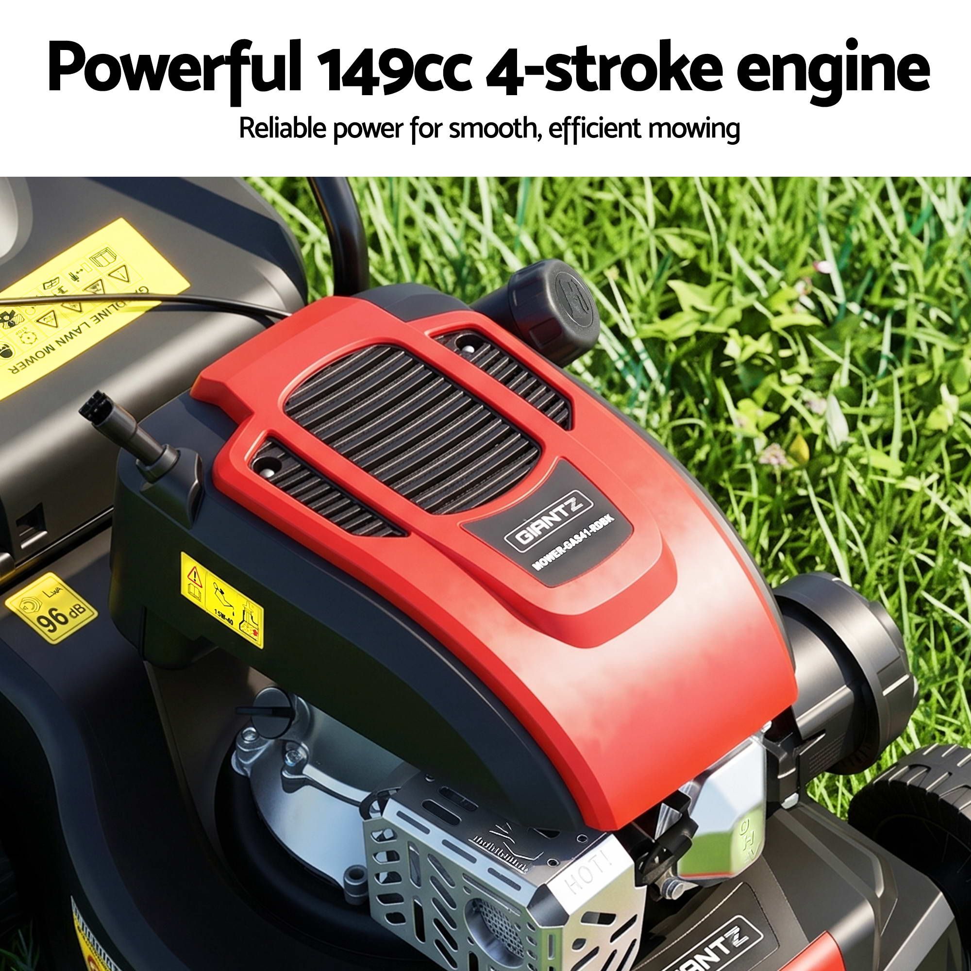 Giantz Petrol Lawn Mower 149cc 4 Stroke Hand Push 16in Grass Cutter Lawnmower - Image 5