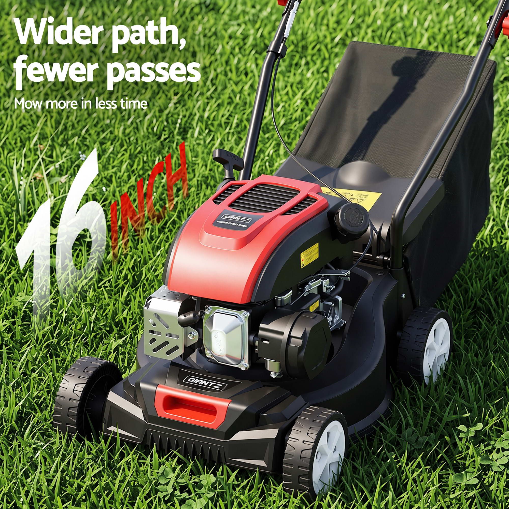 Giantz Petrol Lawn Mower 149cc 4 Stroke Hand Push 16in Grass Cutter Lawnmower - Image 6