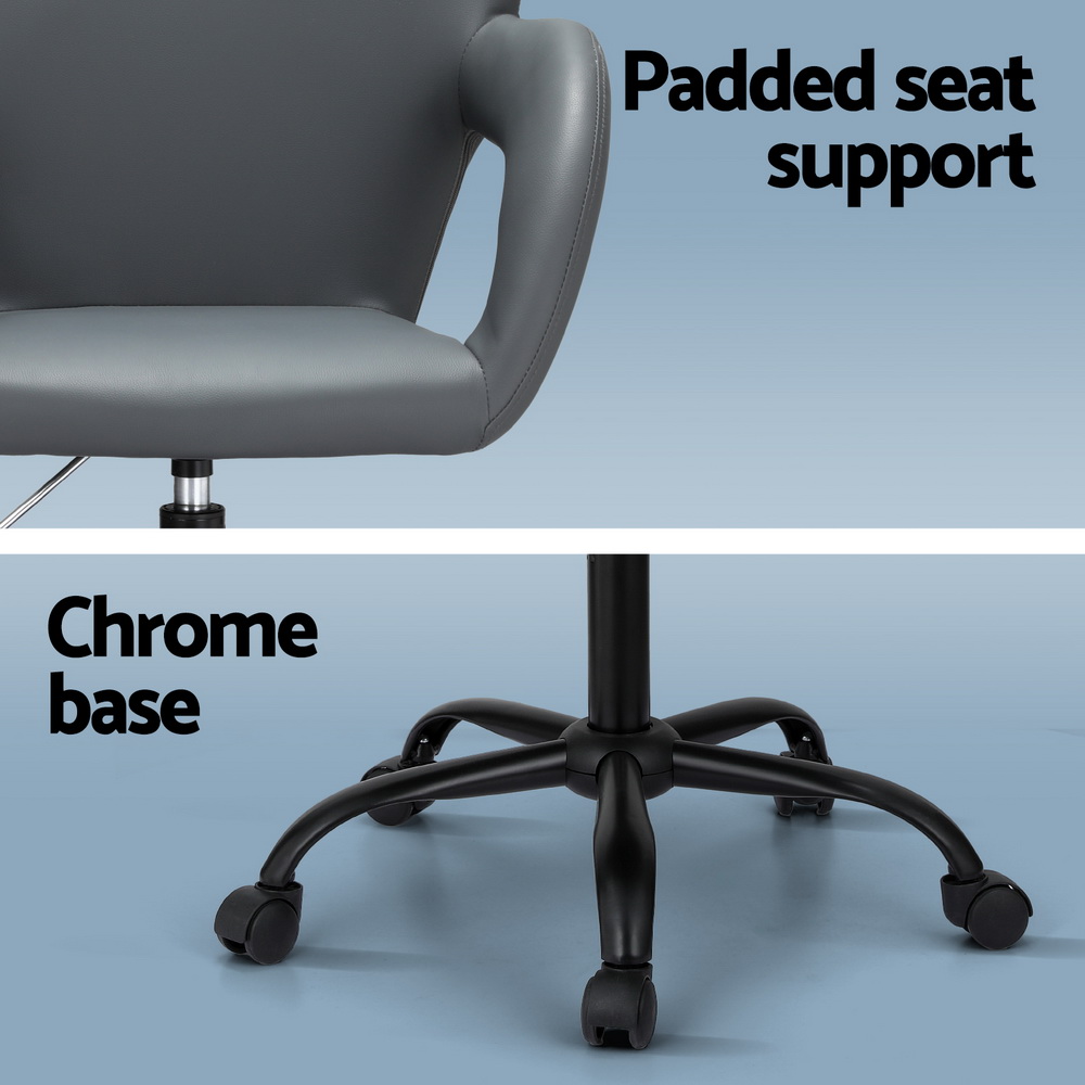 Artiss Office Chair Mid Back Grey - Image 6