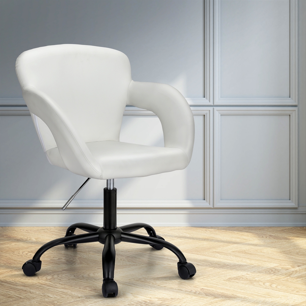 Artiss Office Chair Mid Back White - Image 1