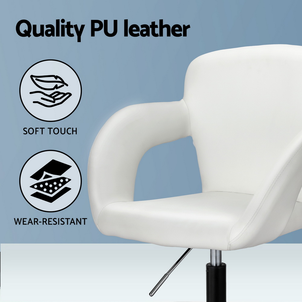 Artiss Office Chair Mid Back White - Image 5