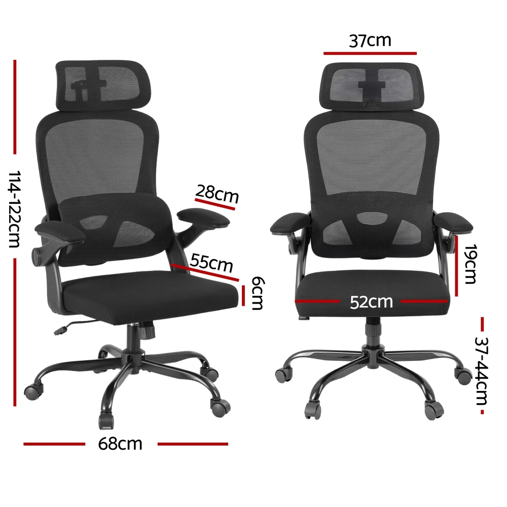 Artiss Ergonomic Office Chair Mesh Chairs Black - Image 2