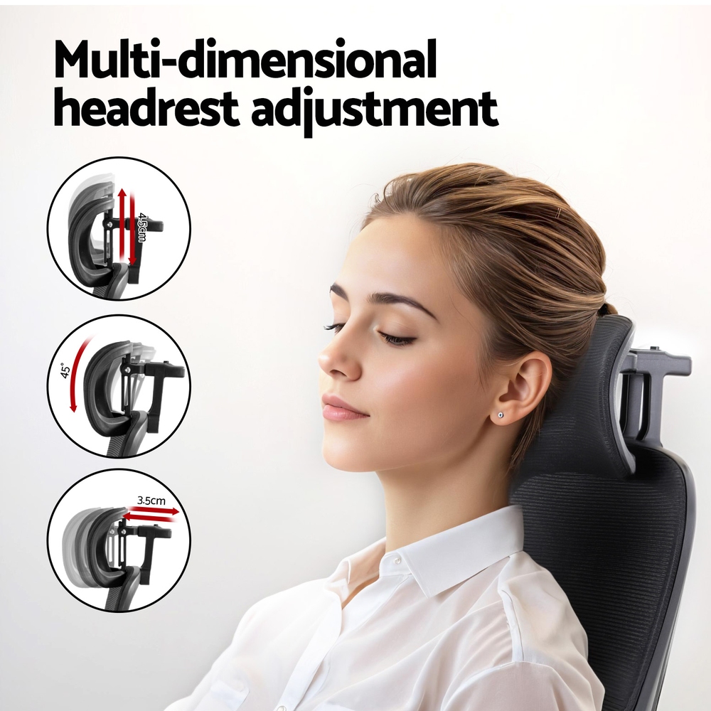 Artiss Ergonomic Office Chair Mesh Chairs Black - Image 4