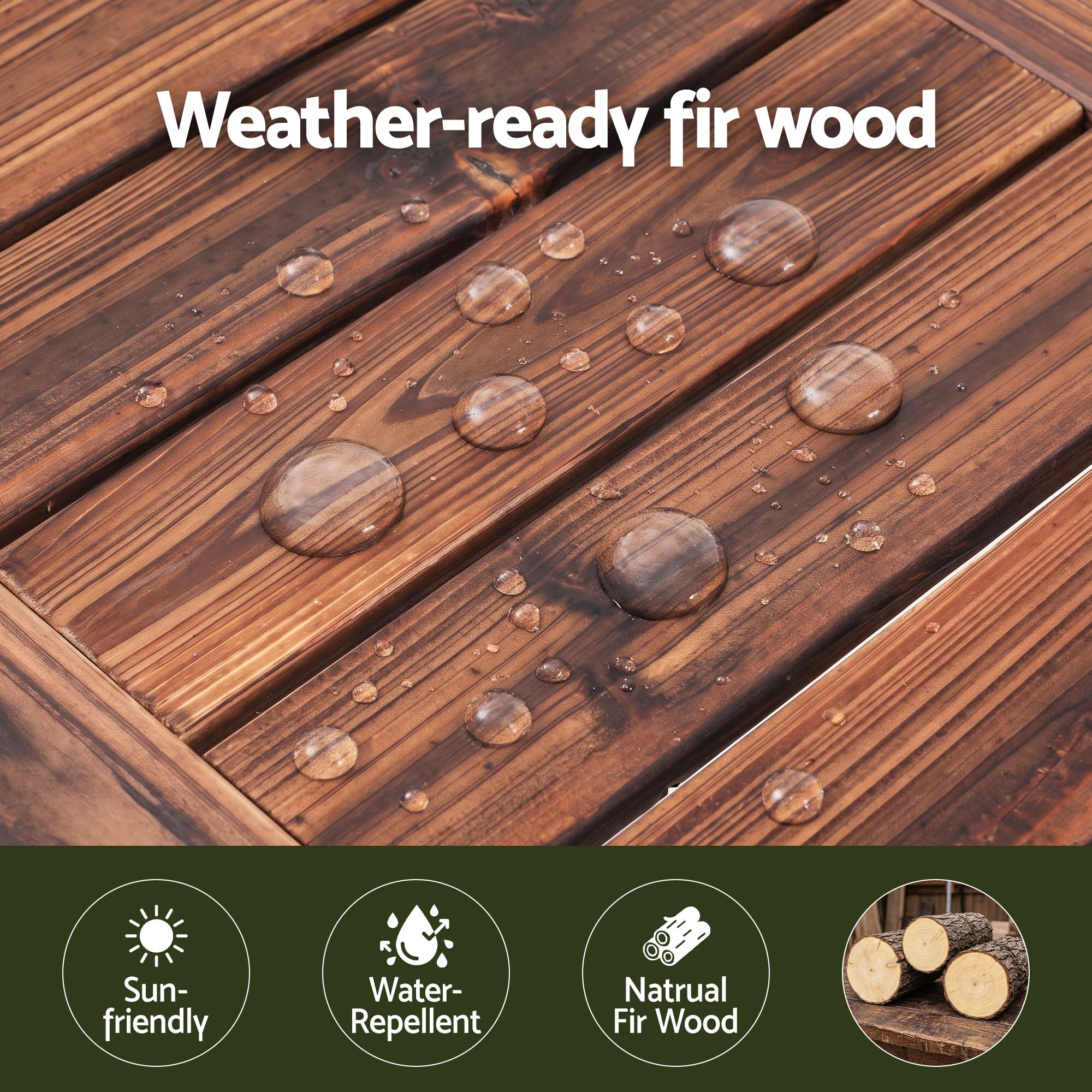 Gardeon Garden Benches Garden Seating Backless Timber Seat 150cm Brown - Image 7