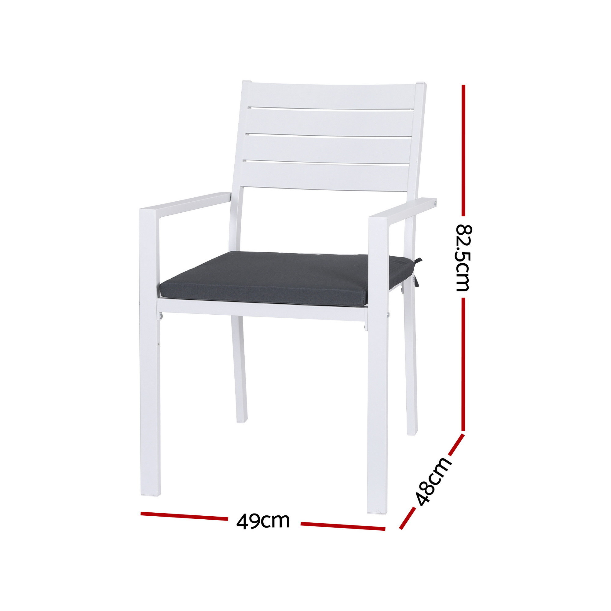 Gardeon 4PC Outdoor Dining Chairs Stackable Aluminum Lounge Chair Patio Furniture - Image 2