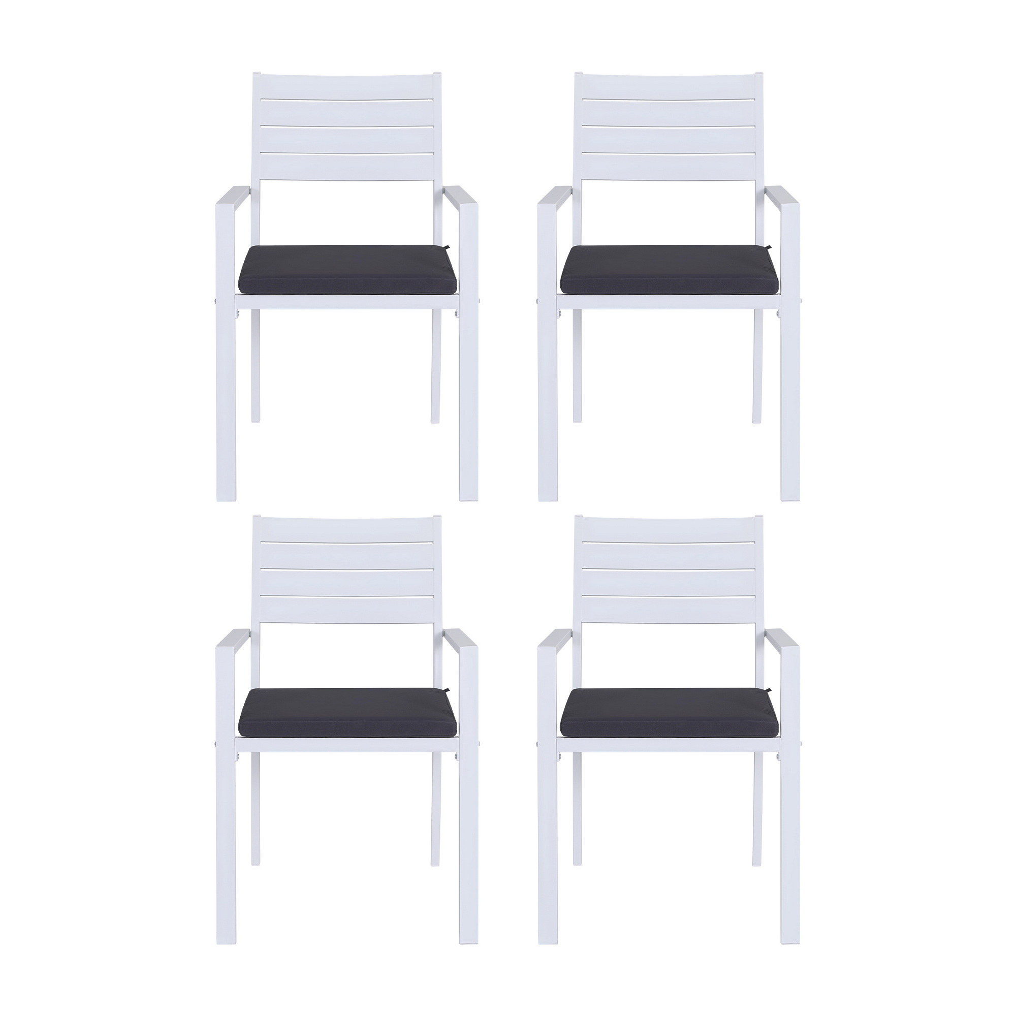Gardeon 4PC Outdoor Dining Chairs Stackable Aluminum Lounge Chair Patio Furniture - Image 3