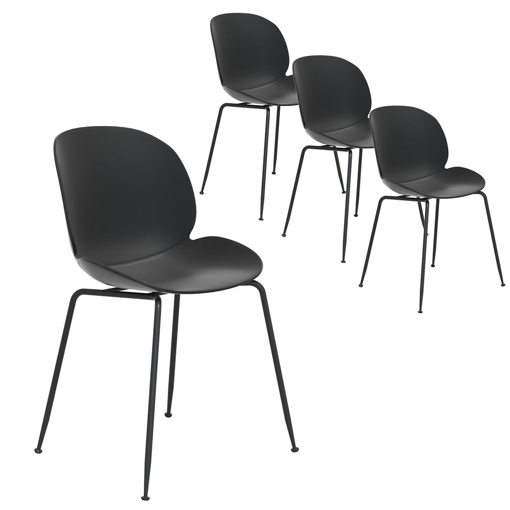 Gardeon 4PC Outdoor Dining Chairs Lounge Chair Patio Garden Furniture Black - Image 1