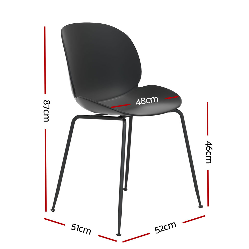 Gardeon 4PC Outdoor Dining Chairs Lounge Chair Patio Garden Furniture Black - Image 2