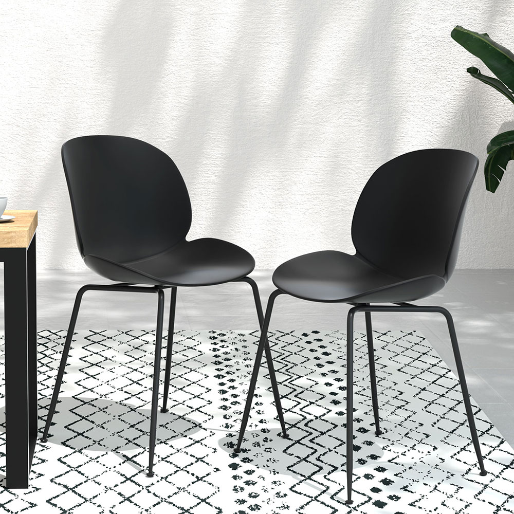 Gardeon 4PC Outdoor Dining Chairs Lounge Chair Patio Garden Furniture Black - Image 7