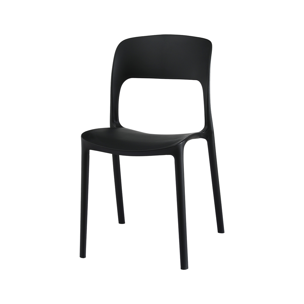 Gardeon 4PC Outdoor Dining Chairs Stackable PP Patio Chair Garden Furniture Black - Image 3