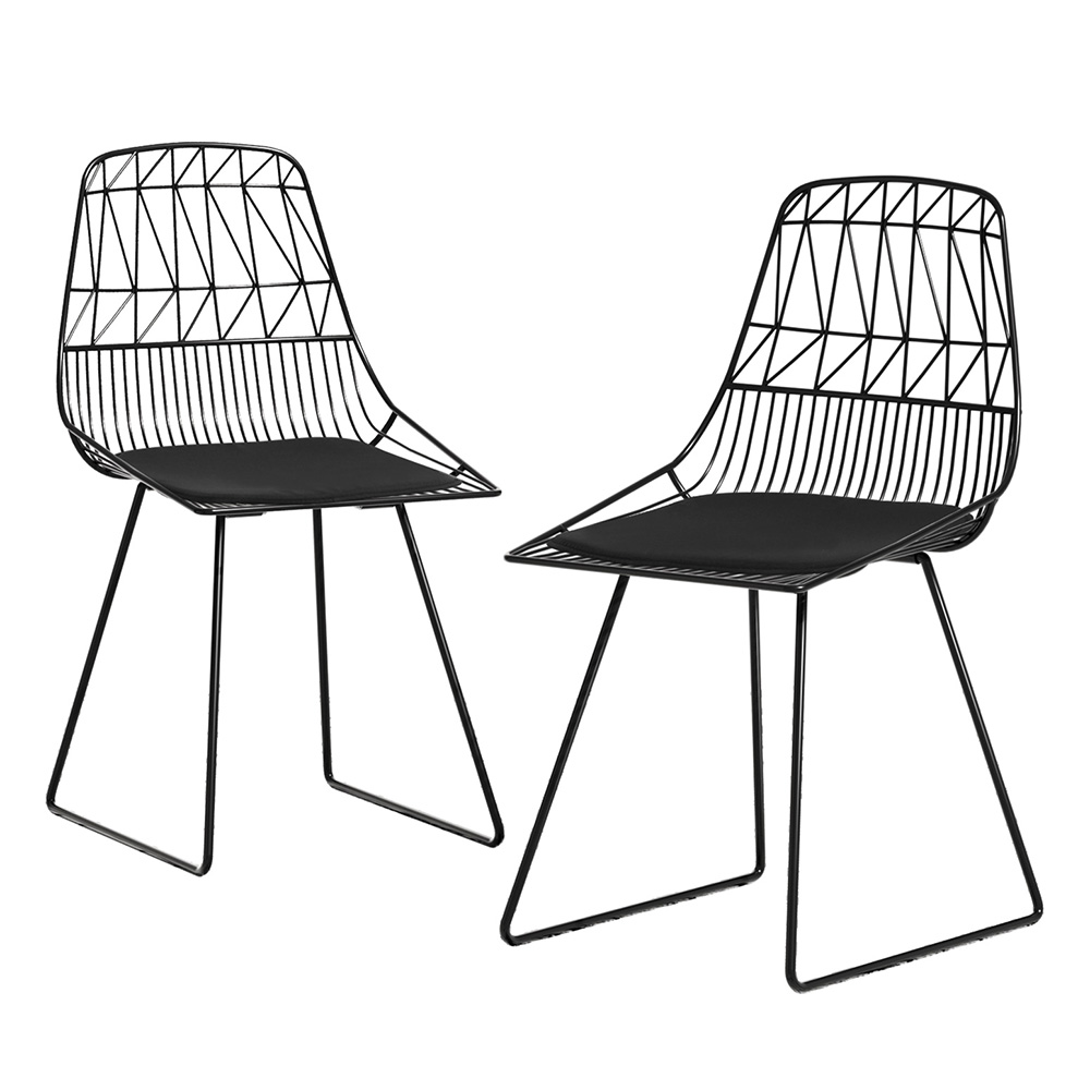 Gardeon 2PC Outdoor Dining Chairs Steel Lounge Chair Patio Garden Furniture - Image 1