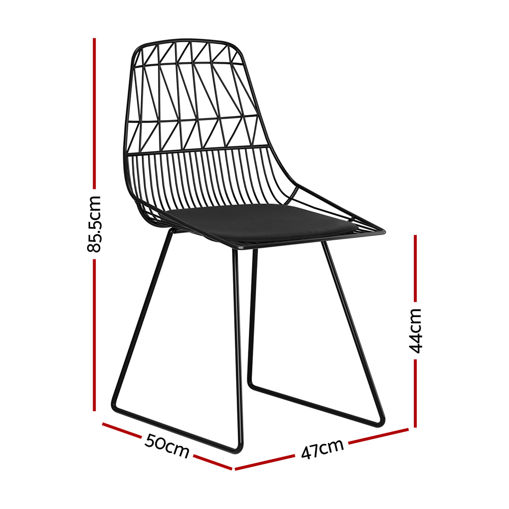 Gardeon 2PC Outdoor Dining Chairs Steel Lounge Chair Patio Garden Furniture - Image 2