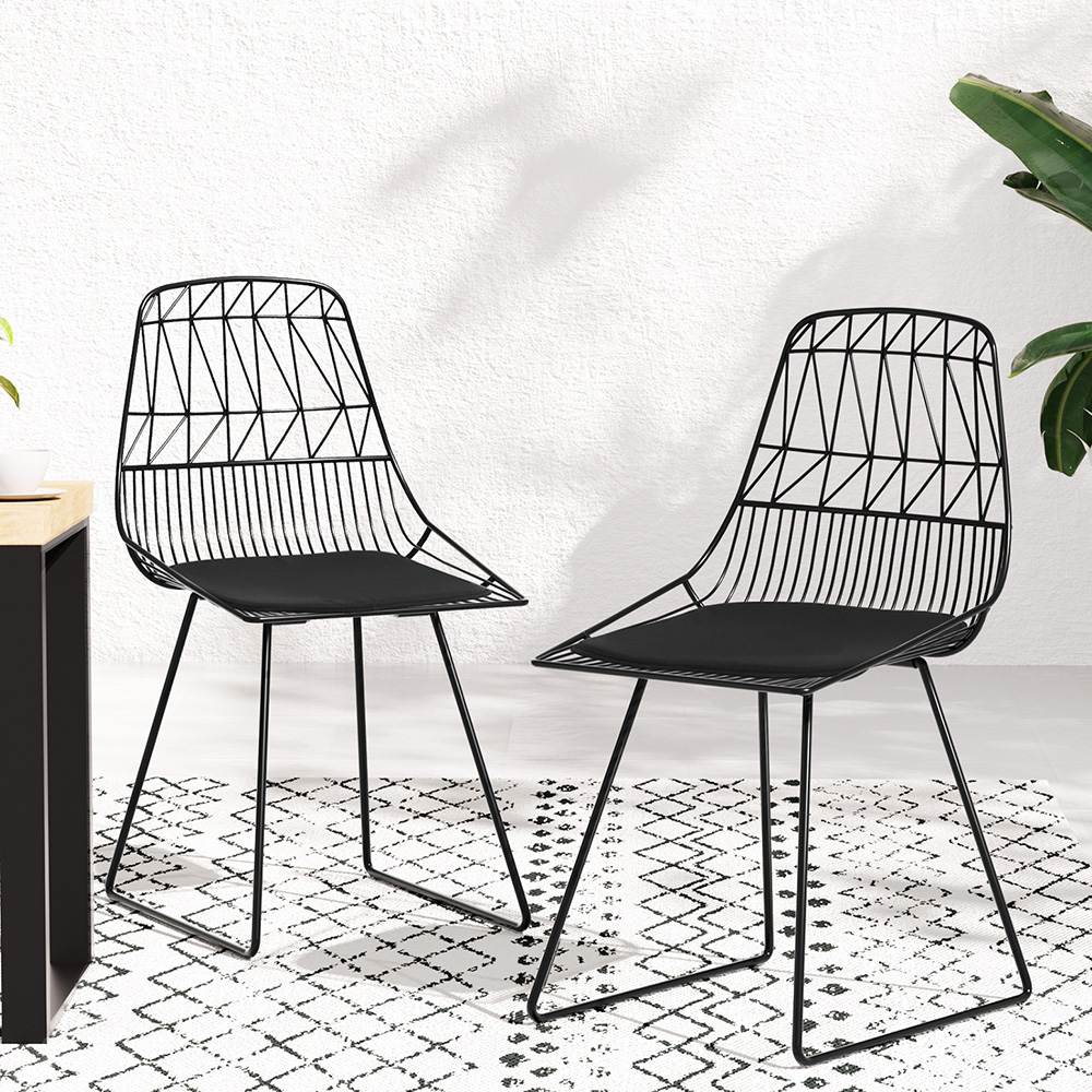 Gardeon 2PC Outdoor Dining Chairs Steel Lounge Chair Patio Garden Furniture - Image 7