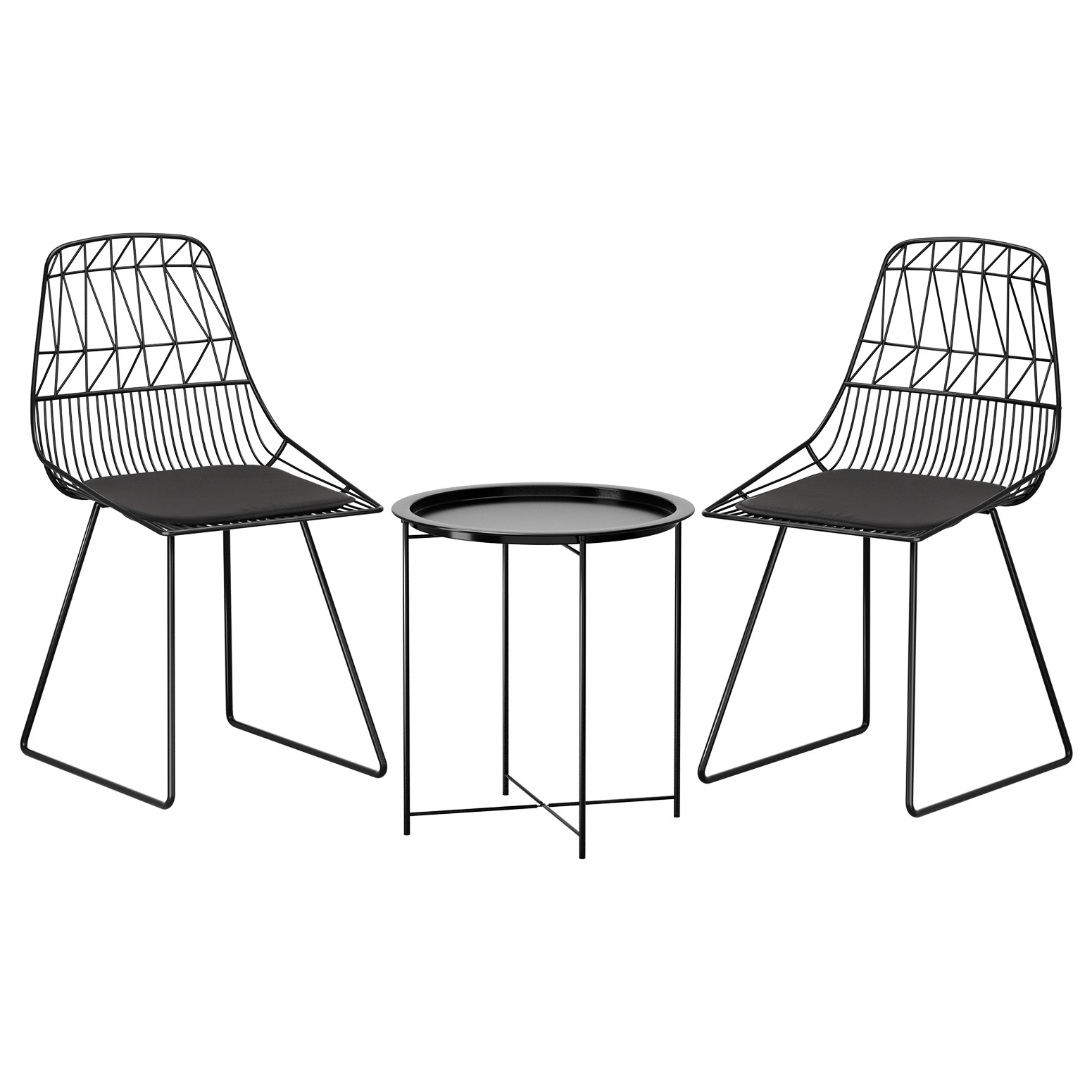 Gardeon 3PC Outdoor Bistro Set Patio Furniture Lounge Chairs Table Garden - Image 1