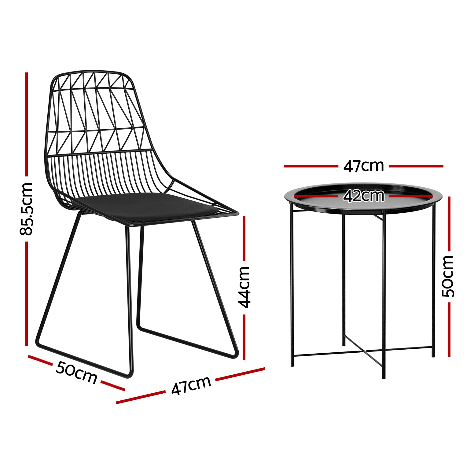 Gardeon 3PC Outdoor Bistro Set Patio Furniture Lounge Chairs Table Garden - Image 2