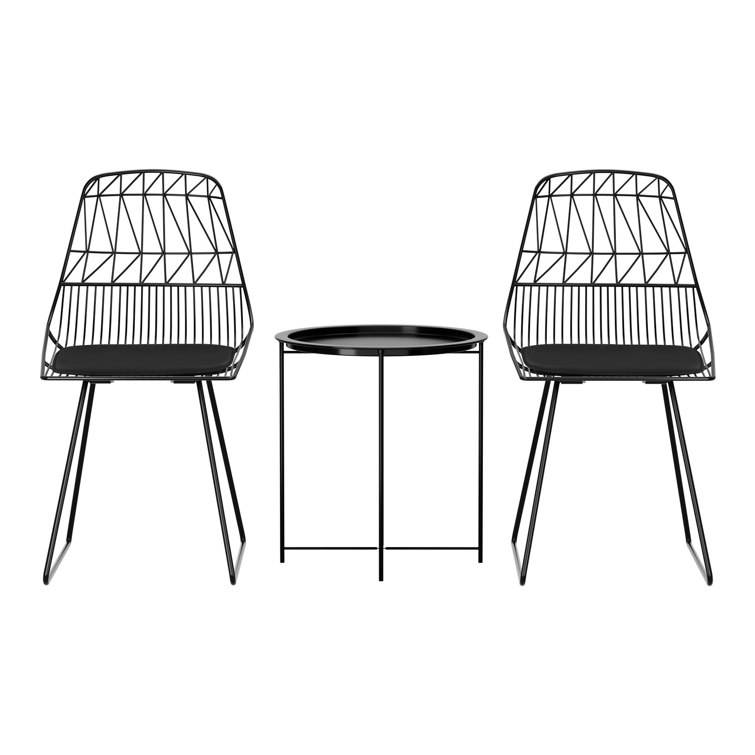 Gardeon 3PC Outdoor Bistro Set Patio Furniture Lounge Chairs Table Garden - Image 3