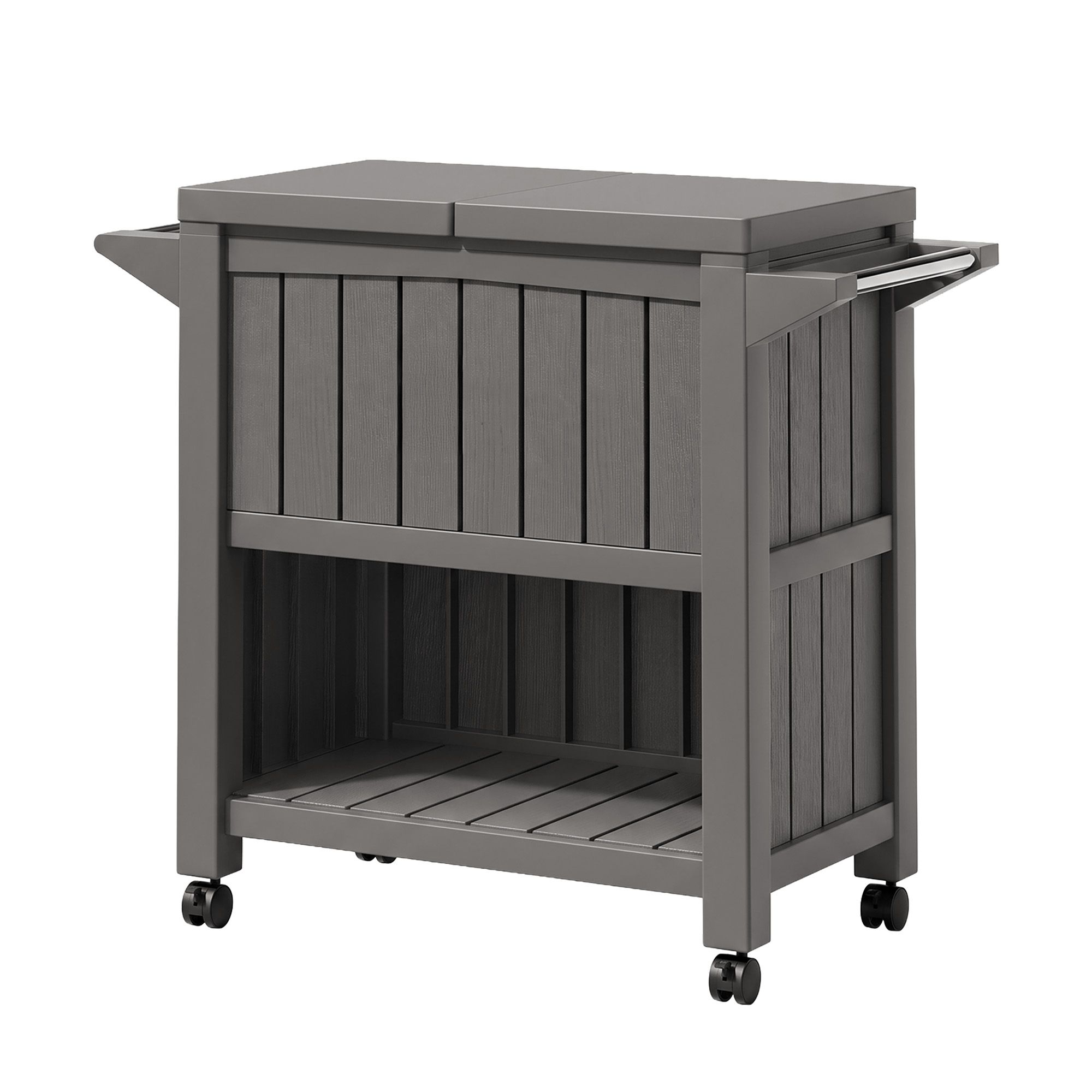 Gardeon Outdoor Storage Cabinet Box 80L Ice Bucket Cooler Rolling Serving Cart Kitchen Trolley Brown - Image 8