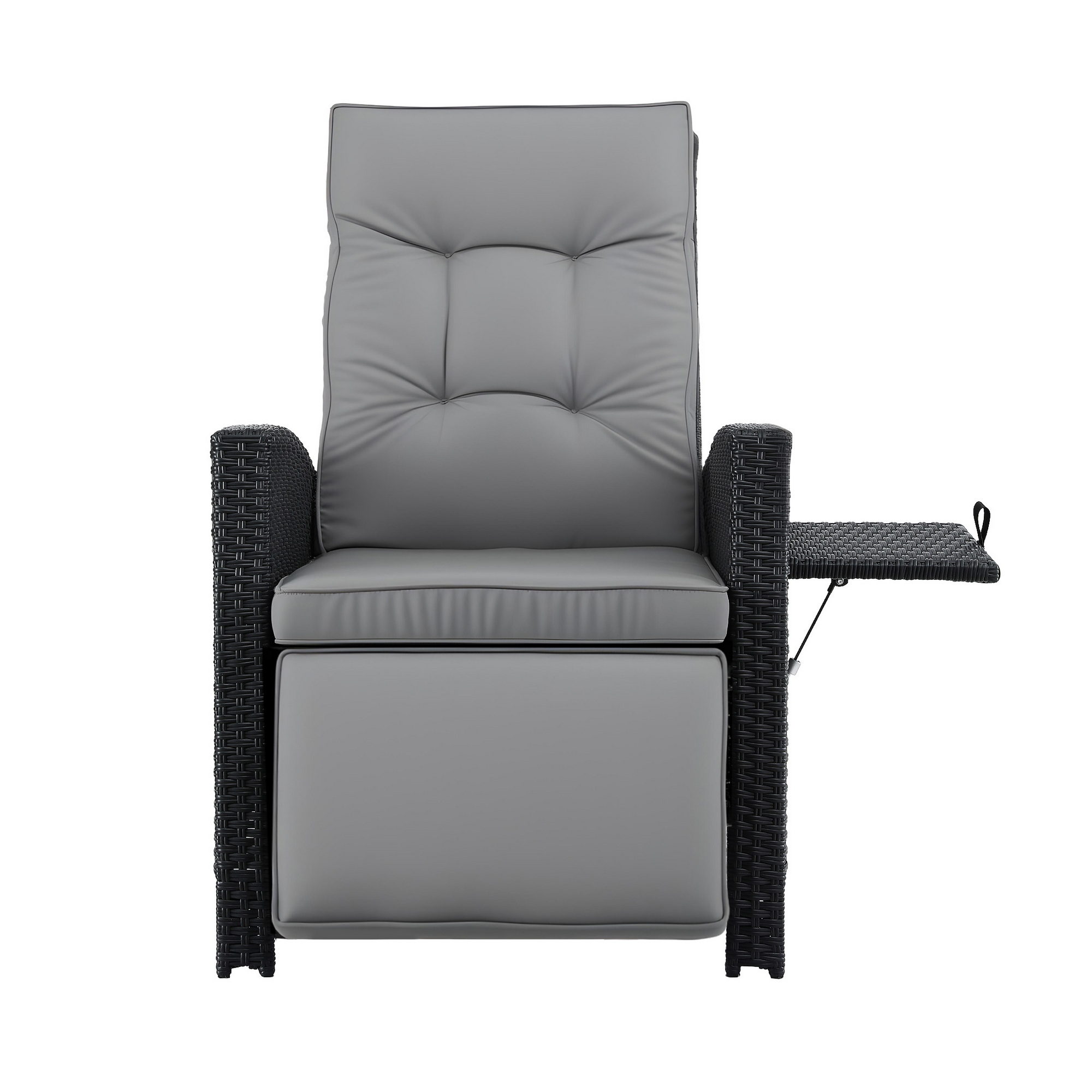 Gardeon Outdoor Recliner Chairs Sun lounge Wicker Lounger Patio Furniture Adjustable Black - Image 3