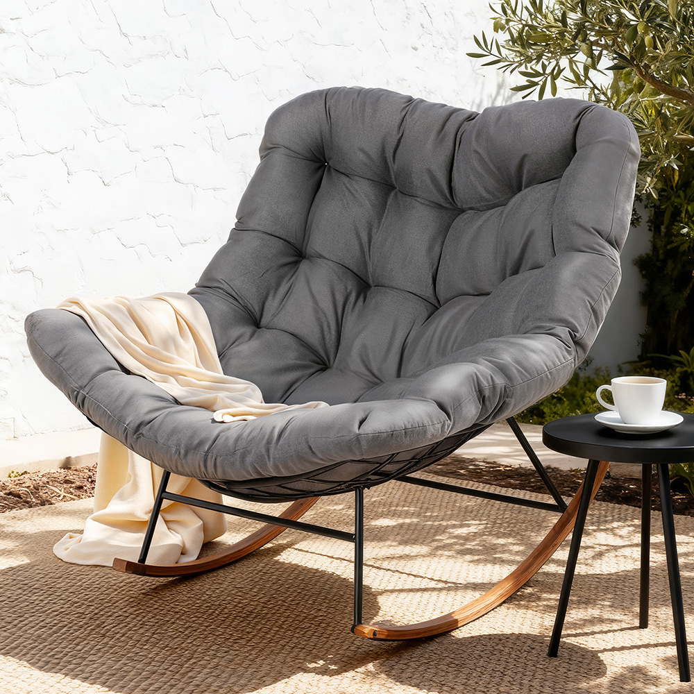 Gardeon Outdoor Rocking Chair Furniture Papasan Recliner Garden Patio Lounge Setting - Image 1
