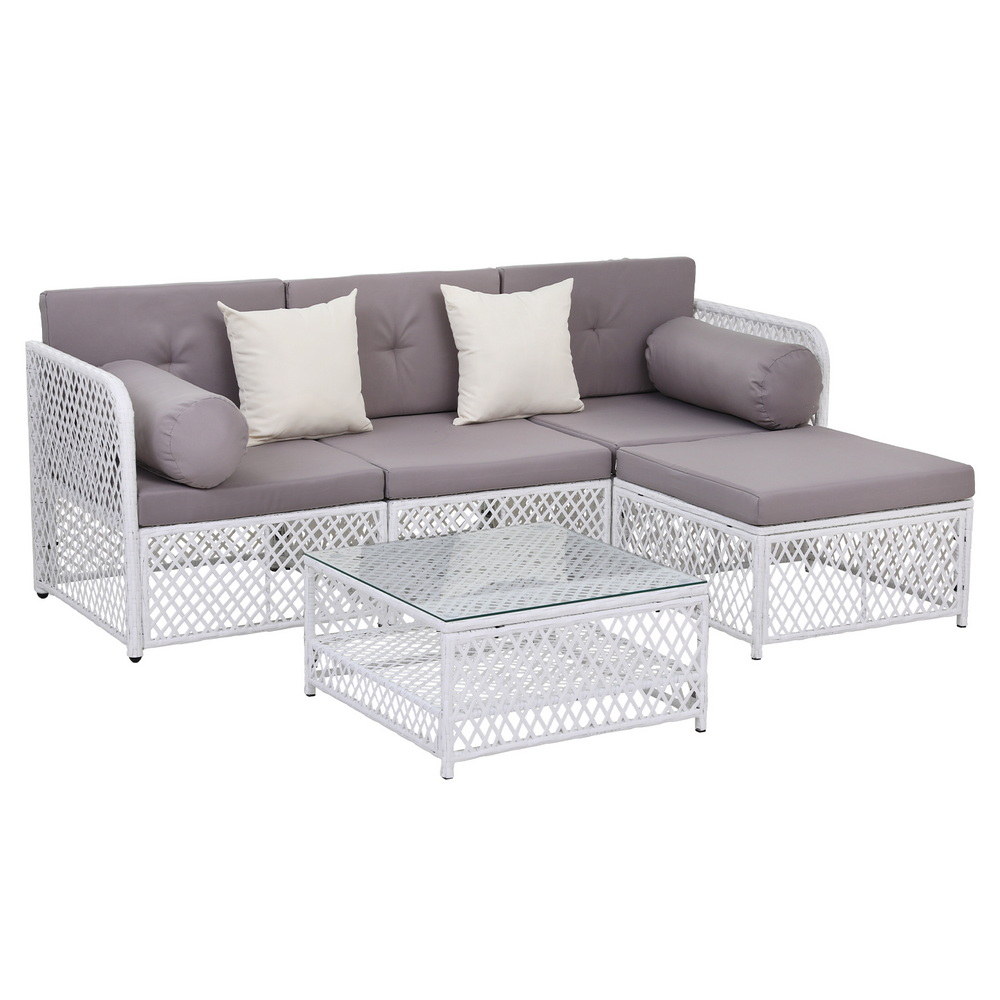Gardeon 4 Seater Outdoor Sofa Set 5PCS Table Chair Set Garden Patio Furniture - Image 1