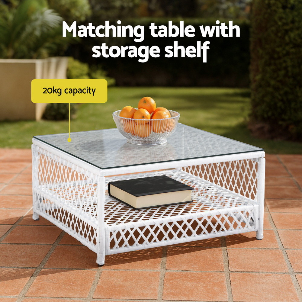Gardeon 4 Seater Outdoor Sofa Set 5PCS Table Chair Set Garden Patio Furniture - Image 6