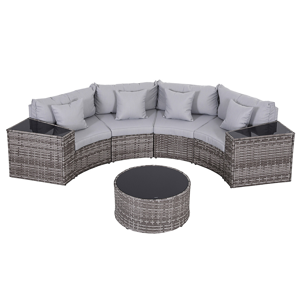 Gardeon 4 Seater Outdoor Sofa Set 7PCS Table Chair Set Garden Rattan Patio Furniture - Image 3