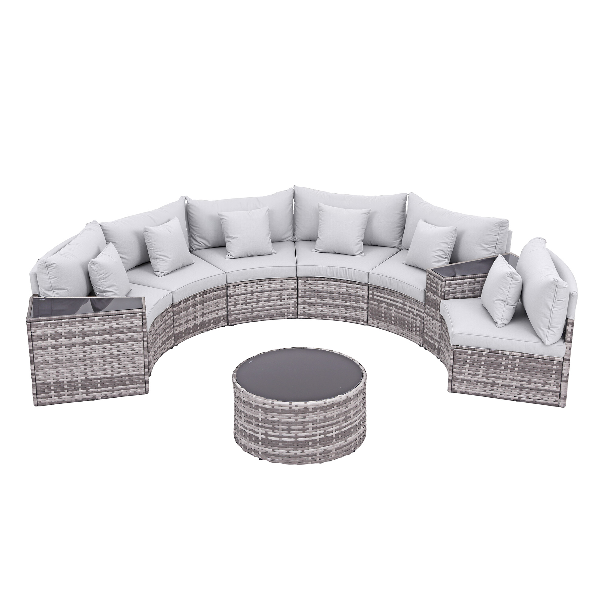 Gardeon 6 Seater Outdoor Sofa Set 9PCS Table Chair Set Garden Rattan Patio Furniture - Image 3