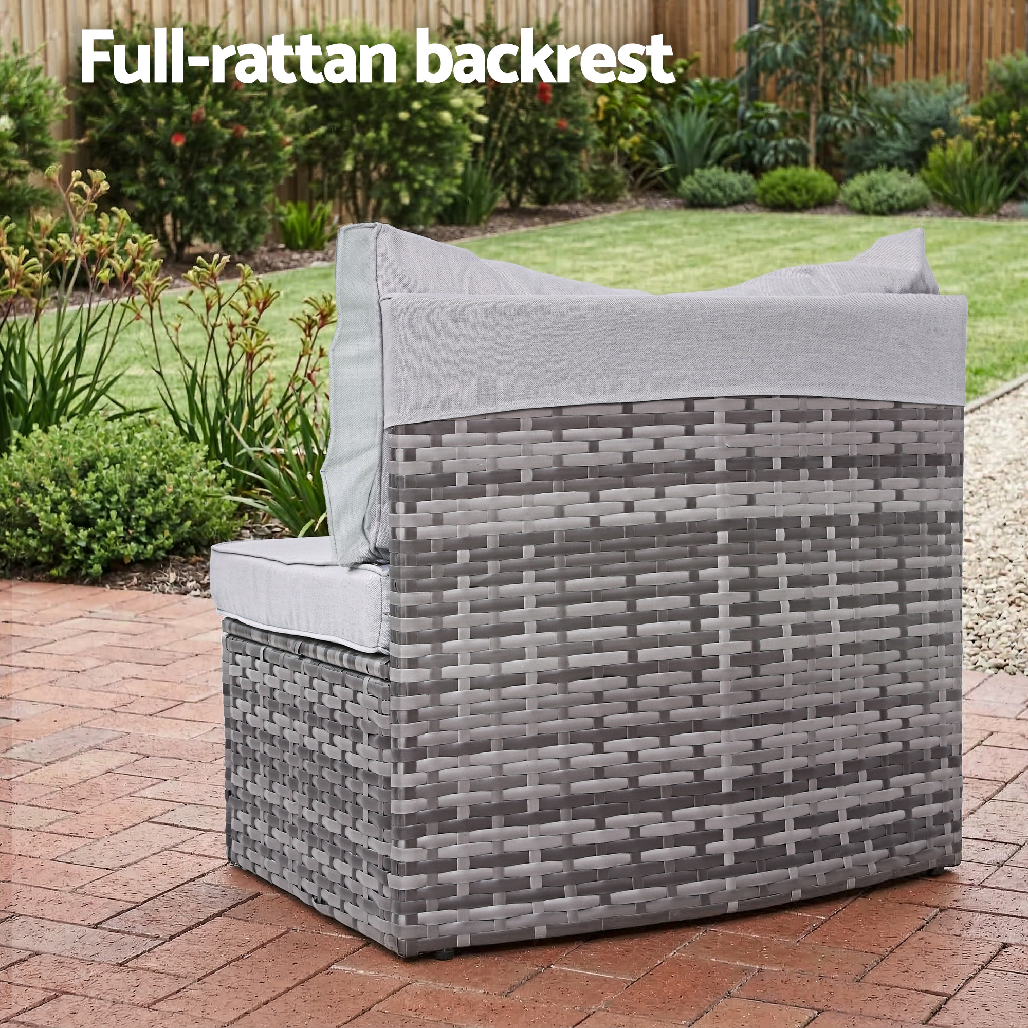 Gardeon 6 Seater Outdoor Sofa Set 9PCS Table Chair Set Garden Rattan Patio Furniture - Image 6