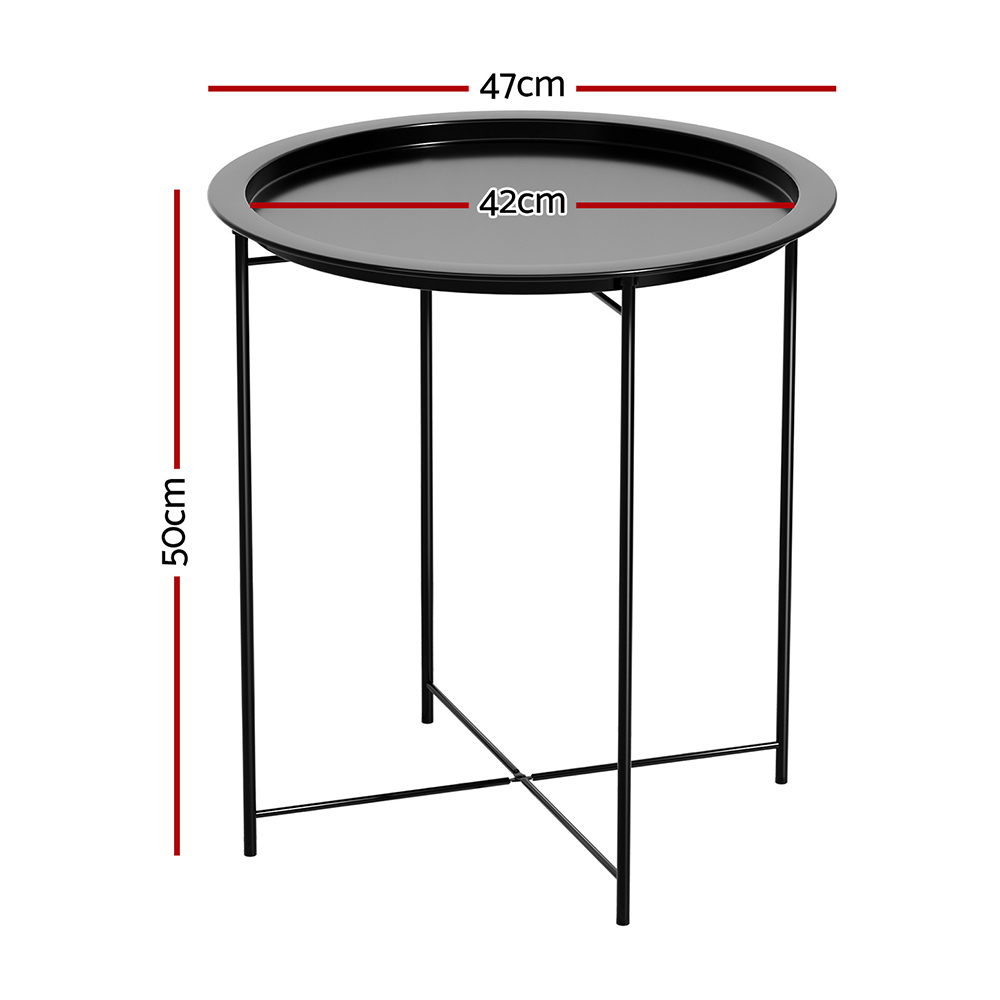 Gardeon Coffee Side Table Steel Outdoor Furniture Indoor Desk Patio Garden - Image 2