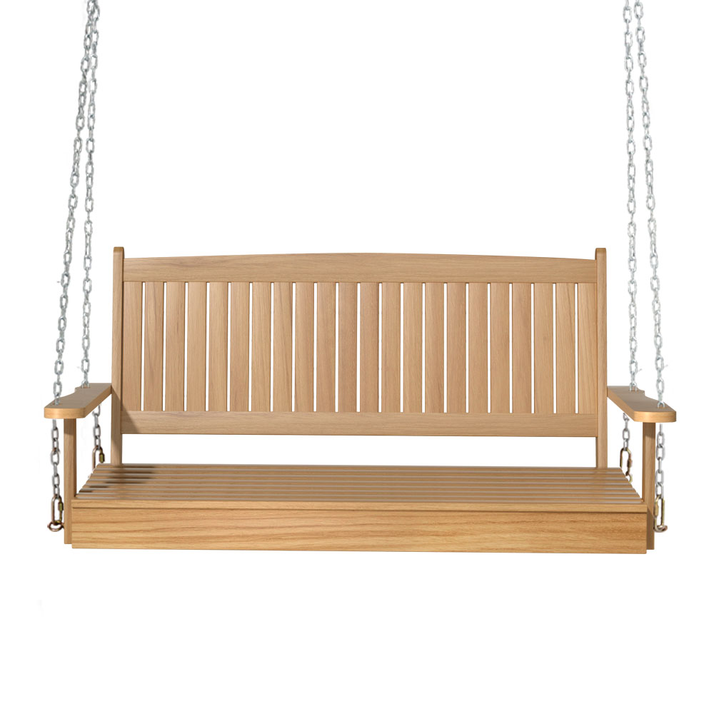 Gardeon Porch Swing Chair With Chain Outdoor Furniture Wooden Bench 2 Seat Teak - Image 3