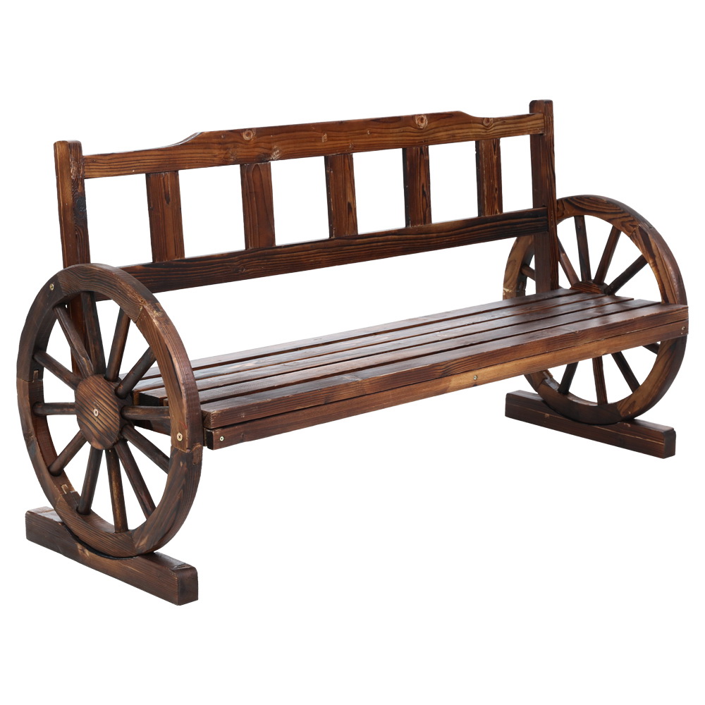 Gardeon Outdoor Garden Bench Wooden 3 Seater Wagon Chair Lounge Patio Furniture - Image 1
