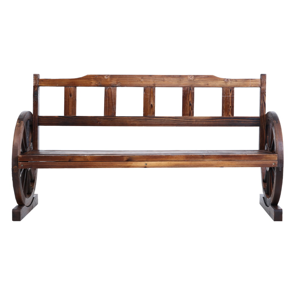 Gardeon Outdoor Garden Bench Wooden 3 Seater Wagon Chair Lounge Patio Furniture - Image 3