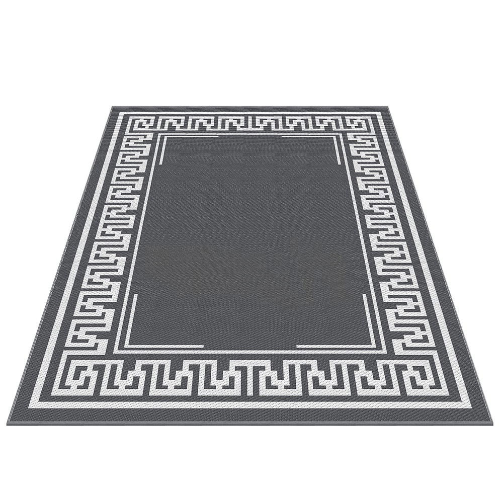Gardeon Outdoor Rugs 274x366cm Large Carpet Reversible Area Mat PP Dual-Sided Patio Rug Greek Key - Image 2